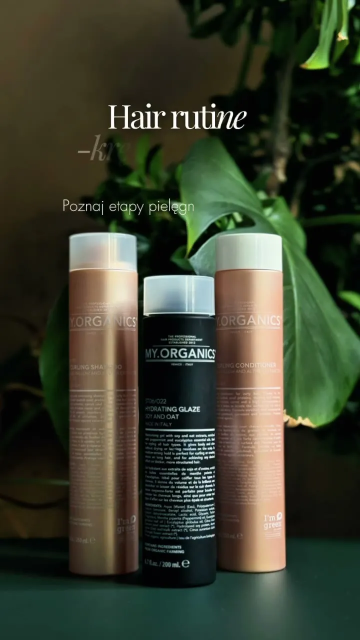Rutyna na włosy kręcone My.Organics – szampon, żel Hydrating Glaze, odżywka – wideo