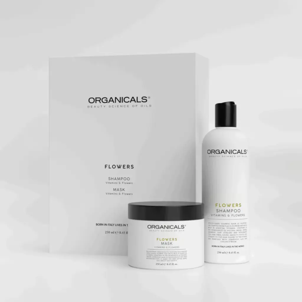 Zestaw multiwitaminowy Organicals Flowers Box – szampon i odżywka Flowers