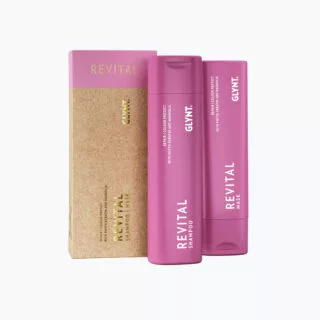 Zestaw prezentowy SET REVITAL – blask i odbudowa koloru dla włosów farbowanych (szampon + maska) GLYNT