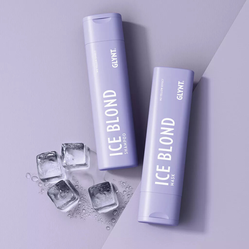 Szampon ICE BLOND – fioletowy pigment przeciw żółtym tonom dla blond i siwych włosów GLYNT — zdjęcie 2